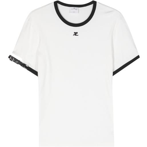 Courrèges t-shirt con applicazione - bianco