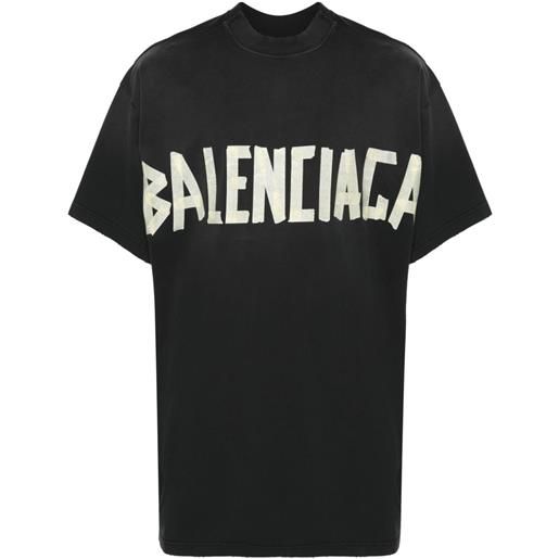 Balenciaga t-shirt tape type - nero
