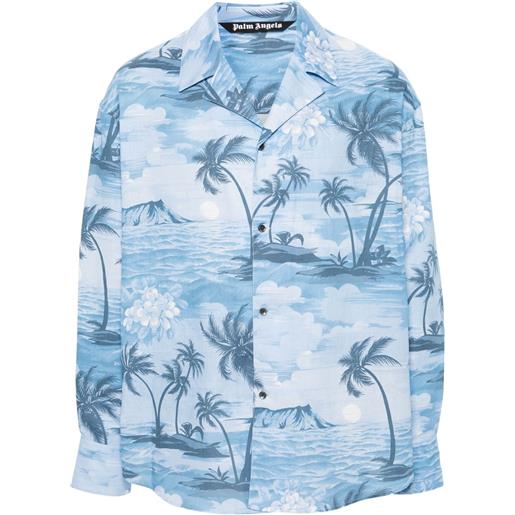 Palm Angels camicia con stampa - blu