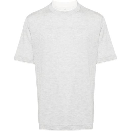 Brunello Cucinelli t-shirt con design a strati - grigio