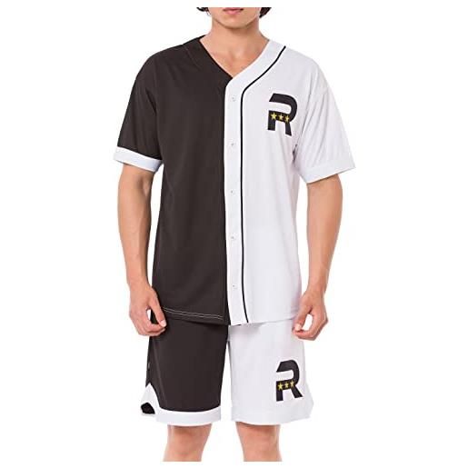 Redbridge set da baseball da uomo, per il tempo libero, da jogging, maglia e pantaloncini, nero-bianco, l