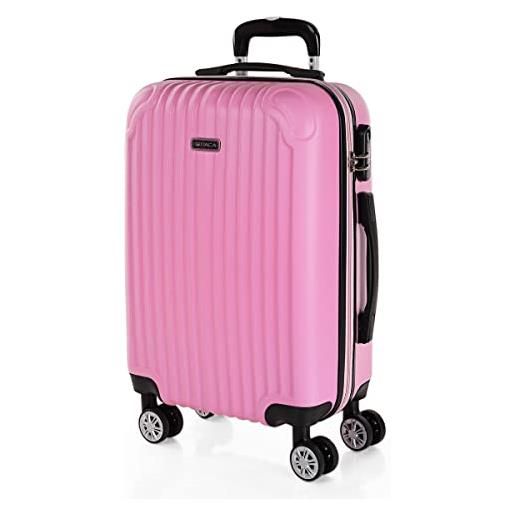 ITACA - valigia bagaglio a mano 55x40x20 - trolley bagaglio a mano, trolley cabina, valigie, trolley 55x40x20 t71550, rosa