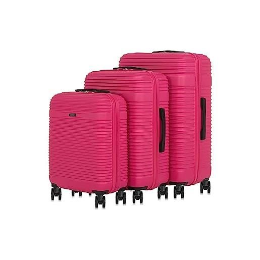 OCHNIK valigia grande | valigia rigida | materiale: abs | dimensioni: l | dimensioni: 76x51x30cm | volume: 97 litri | 4 ruote | alta qualità | rosa