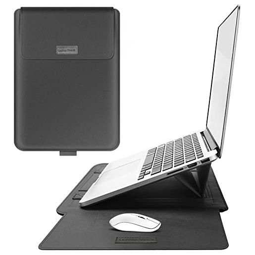 Wehilion custodia per laptop da 11 a 15,6 pollici, in poliuretano, impermeabile, in pelle, con funzione leggio