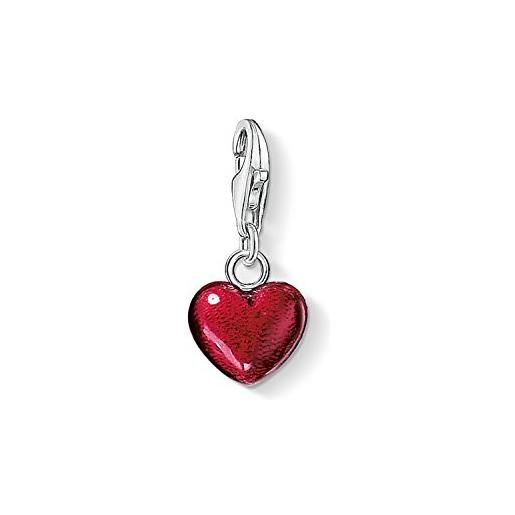 Thomas Sabo ciondolo da donna, argento 925, red shiny heart charm
