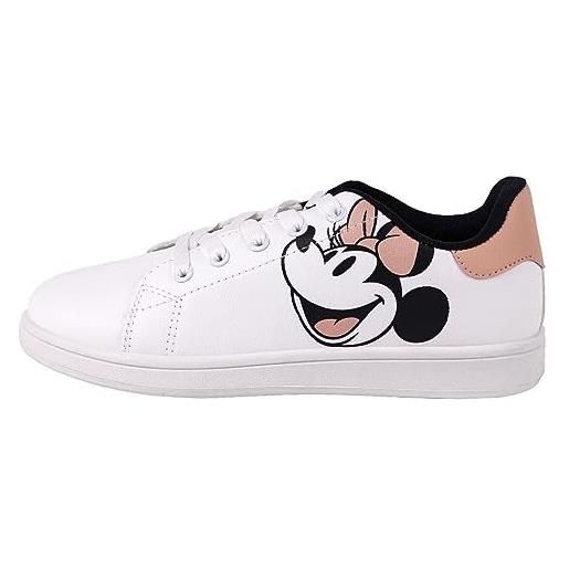 Disney minnie mouse, scarpe da ginnastica unisex-adulto, bianco, 33 eu
