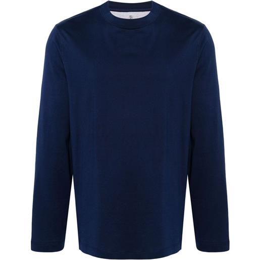 Brunello Cucinelli t-shirt a maniche lunghe - blu