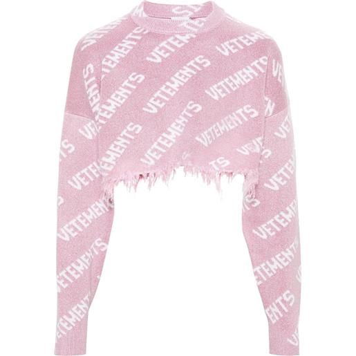 VETEMENTS maglione con effetto jacquard - rosa