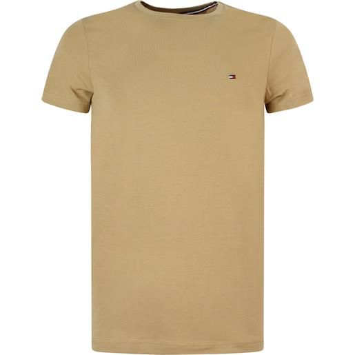 TOMMY HILFIGER t-shirt marrone con mini logo per uomo
