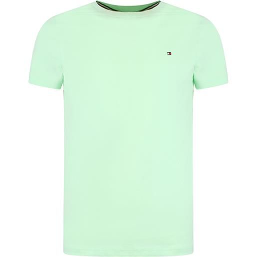 TOMMY HILFIGER t-shirt verde con mini logo per uomo