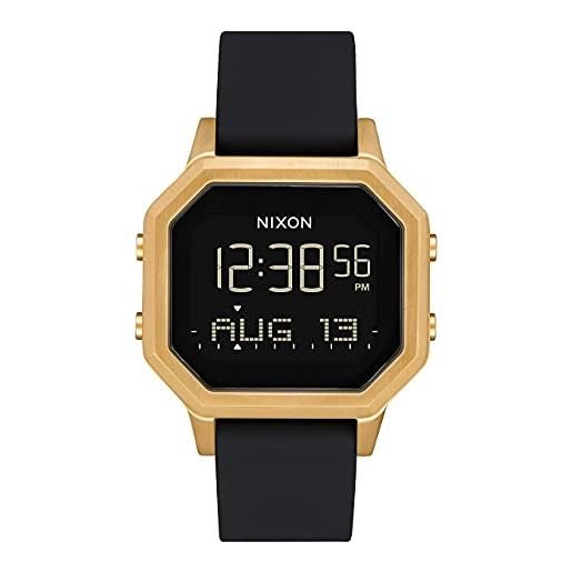 NIXON siren ss a1211 - orologio sportivo digitale da donna, 100 m, colore: gold/black (36 mm, watch face, 18 mm-16 mm silicone band), gold/black, osfm, oro/nero, osfm