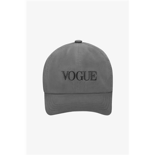 VOGUE Collection cappellino vogue grigio fumo con logo ricamato