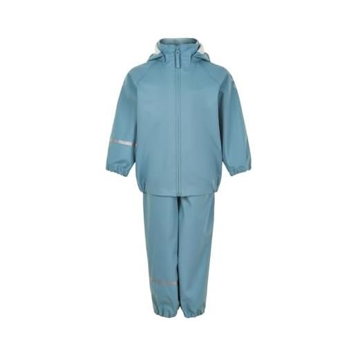 Celavi rainwear ser-recycle pu giacca da pioggia, blu fumo, 140 unisex-bambini