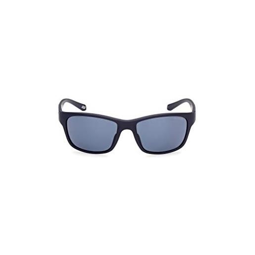 Skechers eyewear se6117 occhiali, matte blue/blue, 58 uomo