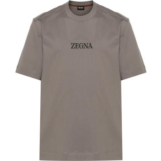 Zegna t-shirt con stampa - grigio