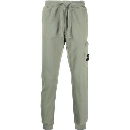 Stone Island pantaloni sportivi con applicazione compass - verde