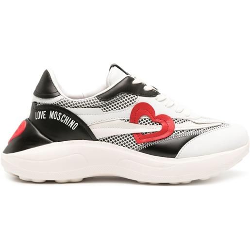 Love Moschino sneakers con applicazione - bianco
