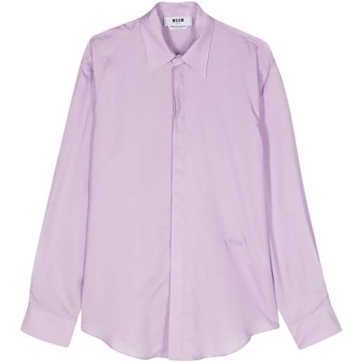 MSGM camicia con colletto a punta - viola