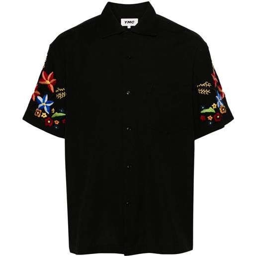 YMC camicia idris con ricamo - nero