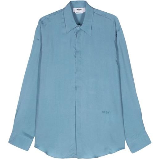 MSGM camicia con colletto a punta - blu