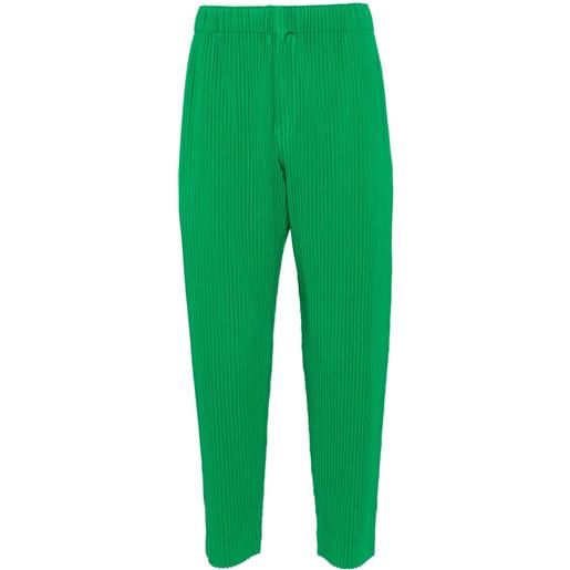 Homme Plissé Issey Miyake pantaloni affusolati con pieghe - verde
