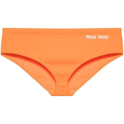 Miu Miu slip bikini con ricamo - arancione