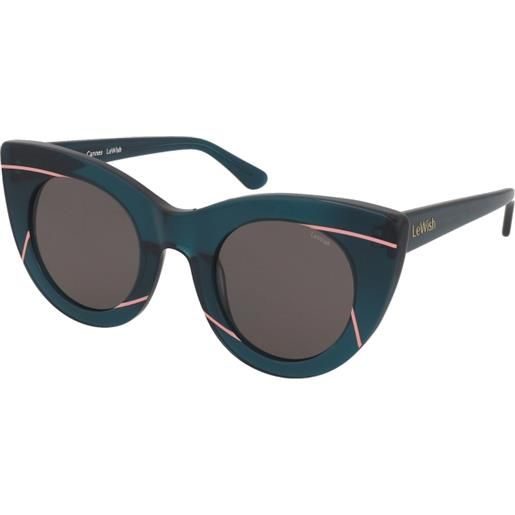 LeWish cannes c3 | occhiali da sole graduati o non graduati | plastica | cat eye | blu, trasparente | adrialenti