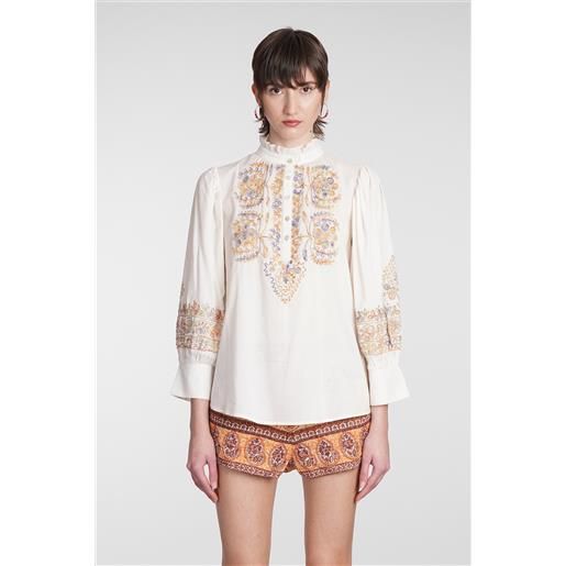 Antik Batik blusa neil in cotone bianco