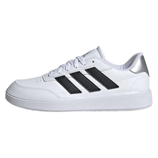 adidas courtblock shoes, scarpe da ginnastica donna, ftwr white/core black/silver met, 40 2/3 eu