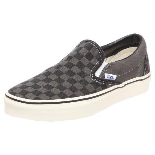Vans classic slip-on vqfd6gs, sneaker unisex adulto, grigio (grau ((washed checker) charcoal)), 36