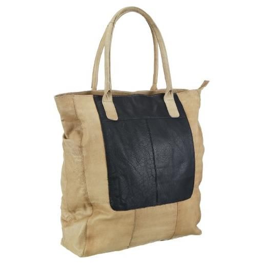 PIECES gine leather bag 17046461, borsa a spalla donna 48x43x13 cm (l x a x p), beige (beige (light sand)), 48x43x13 cm (l x a x p)
