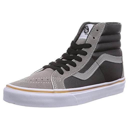 Vans u sk8-hi reissue (leather qtr)st, sneaker unisex - adulto, grigio (leather quarter) steeple gray/black), 42.5