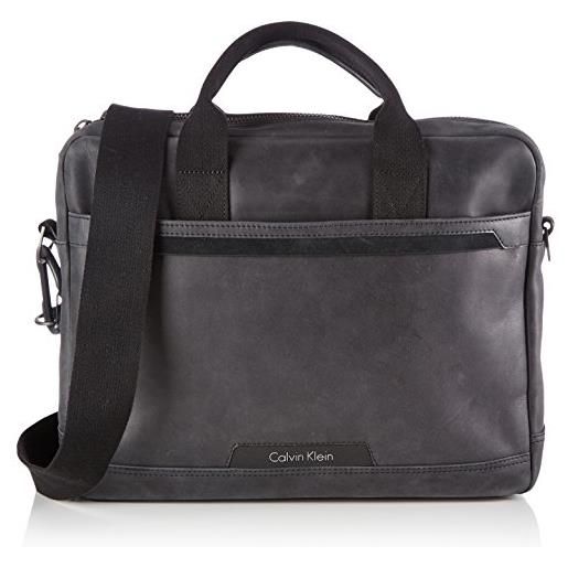 Calvin Klein Jeans jayden k50k500175 - borsa per laptop da uomo, 39 x 30 x 9 cm (l x a x p), nero jet black 042, 39x30x9 cm (b x h x t)