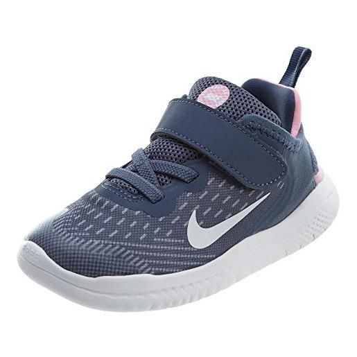 Nike kleinstkinder schuh free run 2018 (tdv), scarpe da ginnastica basse unisex-bambini, blu (diffused blue/white-ashen slat 402), 22 eu