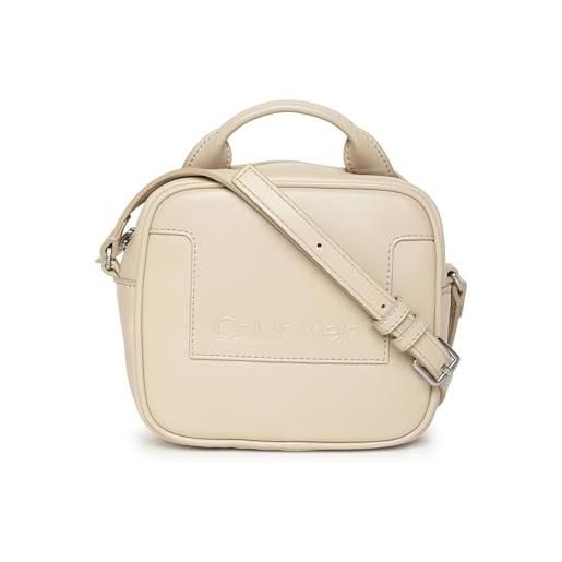 Calvin Klein borsa a tracolla donna camera bag piccola, avorio (doeskin), taglia unica