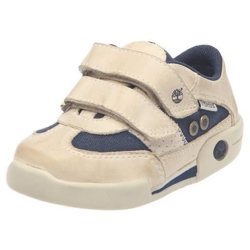 Timberland knmr sq h&l ox 44981, scarpe basse unisex bambino, beige (blanc cassé/marine), 25