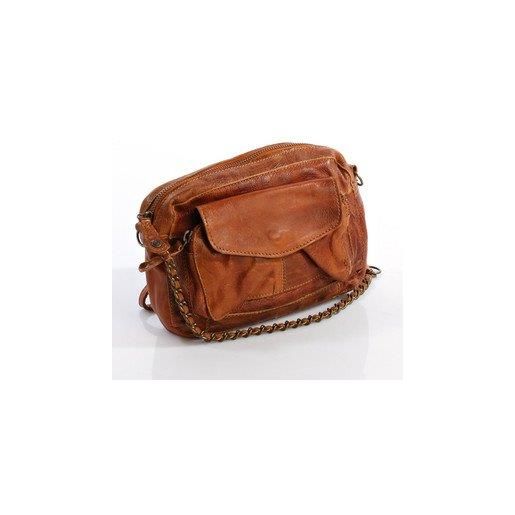 PIECES naina leather cross over 17036908 - borsa a tracolla da donna, 20 x 14 x 5 cm (larghezza x altezza x profondità), marrone (cognac), 20x14x5 cm (b x h x t)