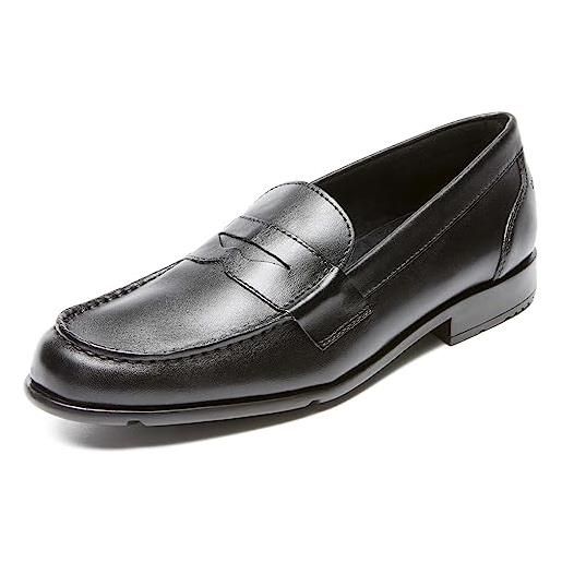 Rockport mocassini classici da uomo penny shoes, nero 2, 42 2/3 eu