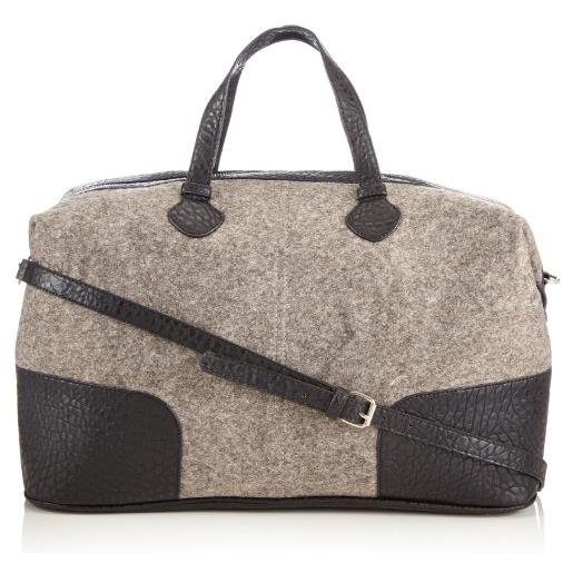 PIECES donna travel bag, borsa a mano donna, grigio (grau (light grey melange)), 46x32x18 cm (b x h x t)