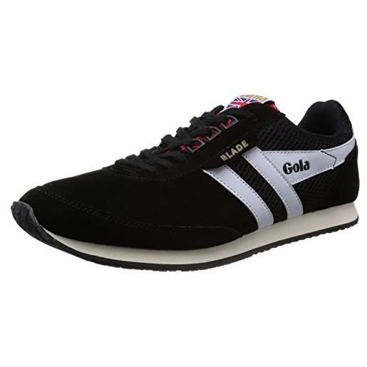 Gola blade suede, sneaker a collo basso uomo, multicolore (black/white/red), 45 (11 uk)