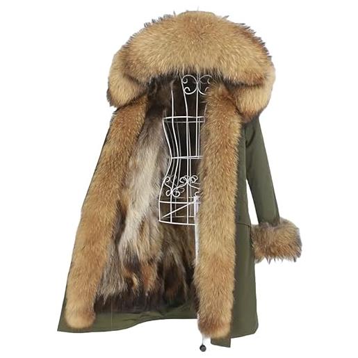 OFTBUY parka impermeabile x-long cappotto in vera pelliccia giacca invernale donna cappuccio in pelliccia di volpe naturale capispalla caldo staccabile-wqn