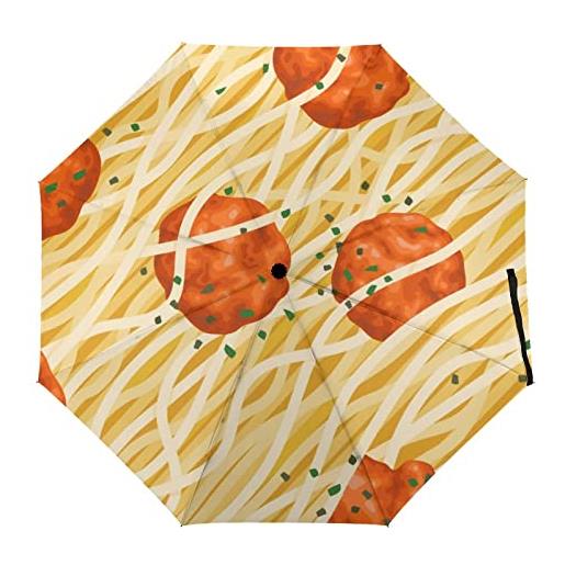 WAGYTBN spaghetti polpette modello ombrello da viaggio portatile antivento pieghevole ombrello per pioggia auto apertura e chiudi automat