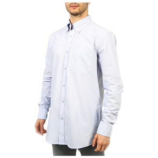 COVERI WORLD camicia uomo manica lunga cottone botton down grigio 7 taglie (45)
