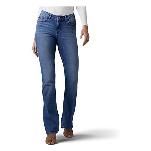 Lee women's modern series curvy fit bootcut jean with hidden pocket, majestic, 16 long