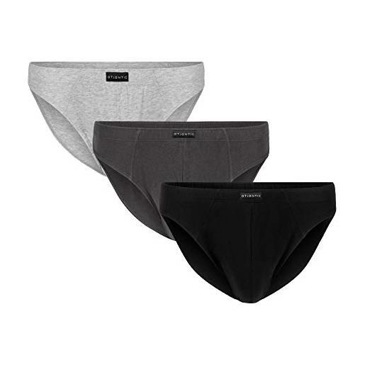 aTlaNTIC underwear atlantic - mutande da uomo in morbido cotone, confezione da 3 nero/grigio melange/grafite l