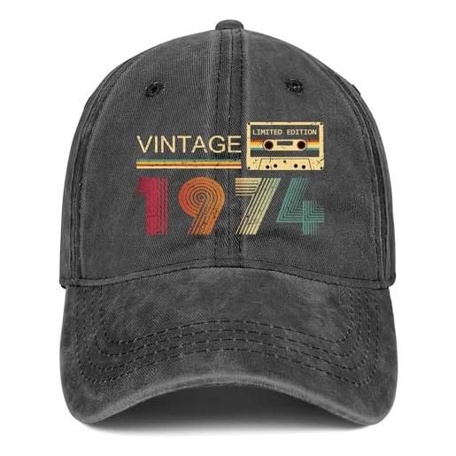 XAIVEZL regali per il 50° compleanno per uomini e donne 1973 cappelli vintage 1973 berretto da baseball per donna di 50 anni regali da uomo per natale, regalo di compleanno per 50 anni, taglia unica