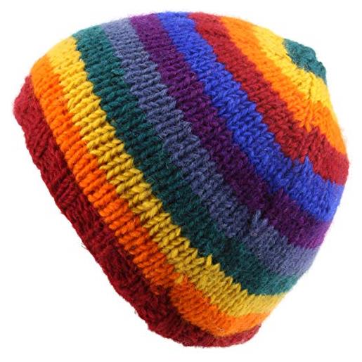 LOUDelephant maglia di lana beanie con fodera in pile - arcobaleno