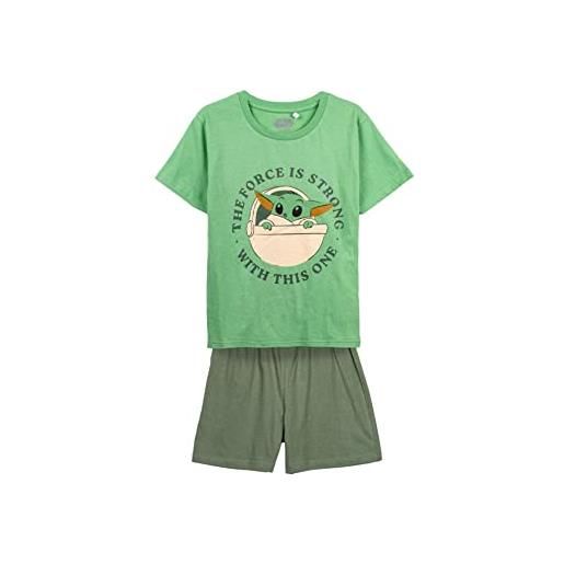 CERDÁ LIFE'S LITTLE MOMENTS corto grogu pigiama estivo di the mandalorian per bambini verde, 6 anni unisex baby