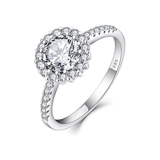 Starnny anello da donna argento 925 anello principessa diana kate con 3a cubic zirconia regali per lei, 20(19.1cm)