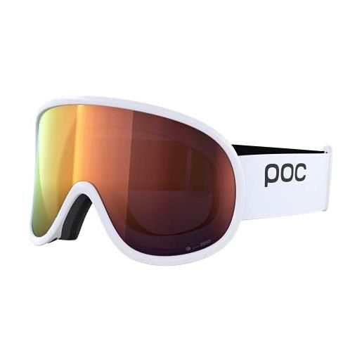 POC retina big clarity, occhiali da sci unisex-adulto, hydrogen white/spektris orange, taglia unica